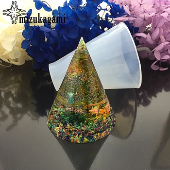 

1pcs UV Resin Jewelry Liquid Silicone Mold Transparent Silicone Cone Energy Tower Molds For DIY Intersperse Making Molds