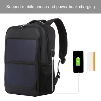 

HAWEEL Solar Backpack 14W Solar Panel Powered Backpack Laptop Bag Water-resistant Large Capacity with External USB Charging Port