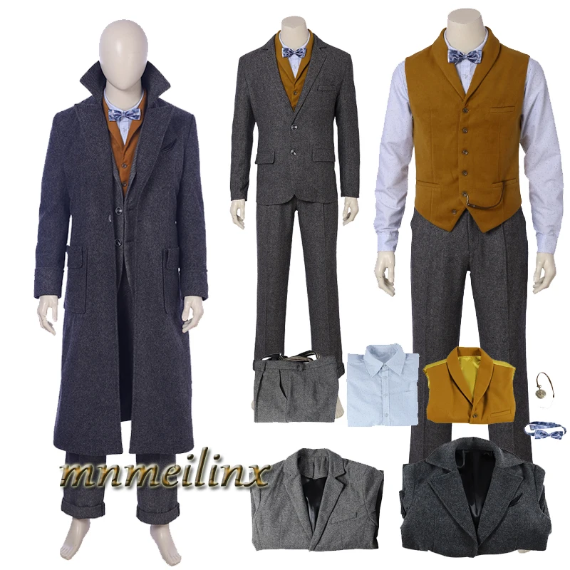 

Fantastic Newt Scamander from The Crimes of Grindelwald Cosplay Costume Animals Beast Halloween Men Suit Custom Made Outfit