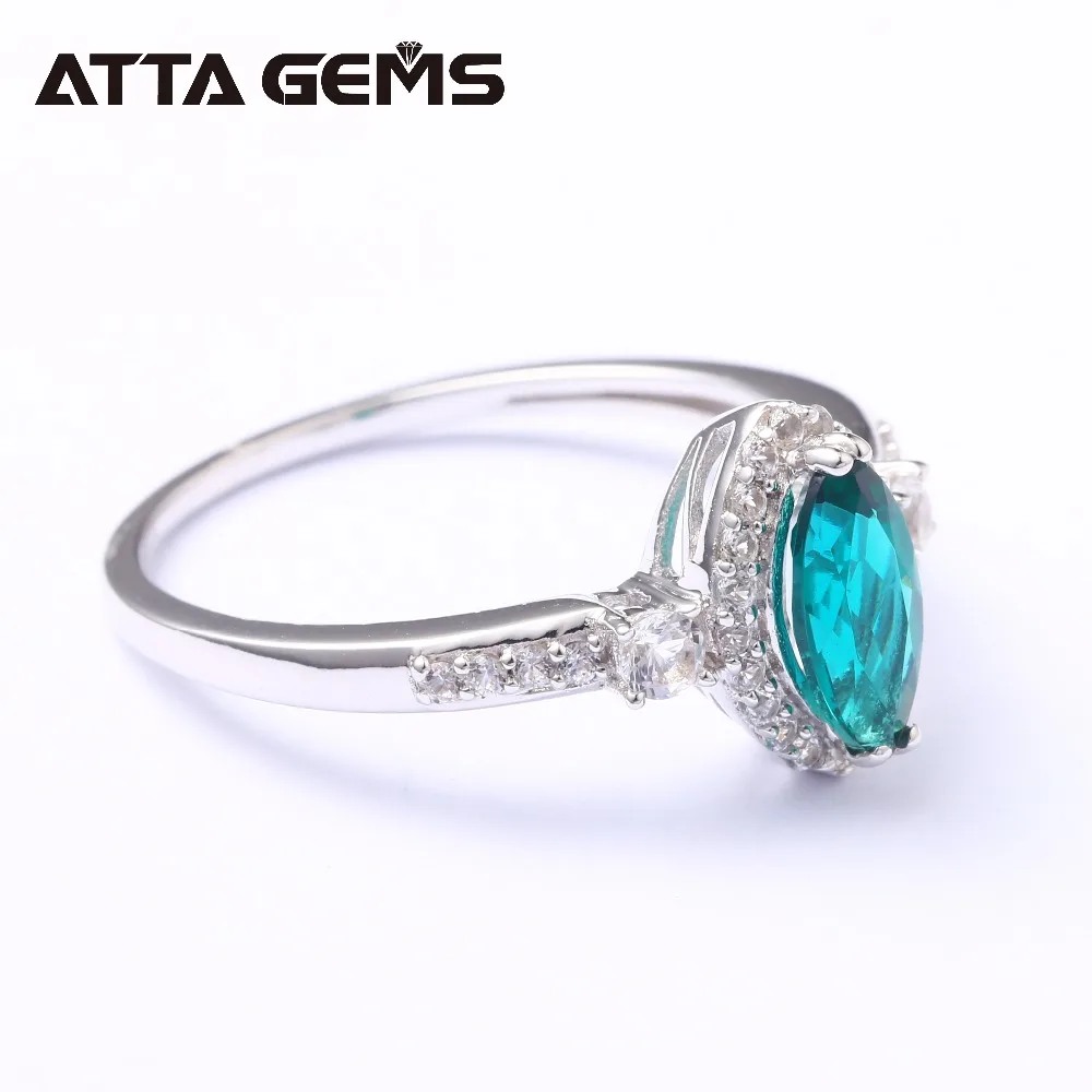 Зеленый искусственный изумруд кольцо из стерлингового серебра для женщин специальная форма модный дизайн для женщин обручальное и обручальное кольцо