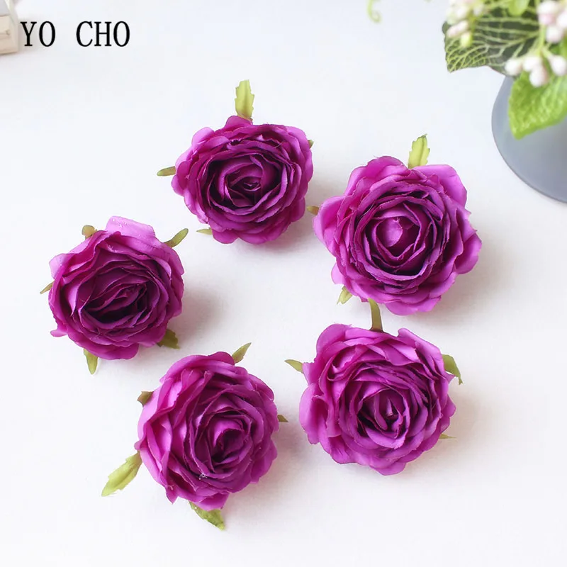  Red Rose Artificial Flower Head White Pink Silk Peony Big Flower Heads Wedding Party Decoration Fake Flowers Diy Wreath  (25)