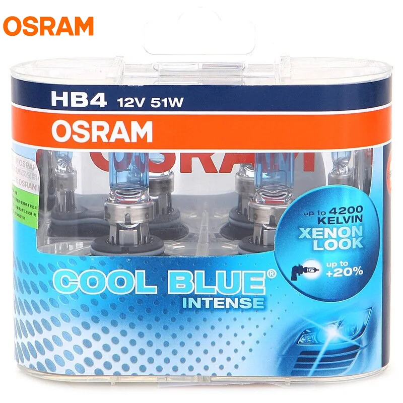 OSRAM 9006 HB4 12V 51W 4200K 9006CBI COOL BLUE INTENSE Bluish White ...