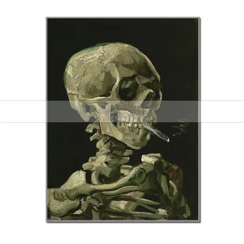 

Copy Famous Artists Vincent van Gogh Self-Portrait Canvas Art Hand Painted Painting Wall Pictures for Home Decor Smoking skull
