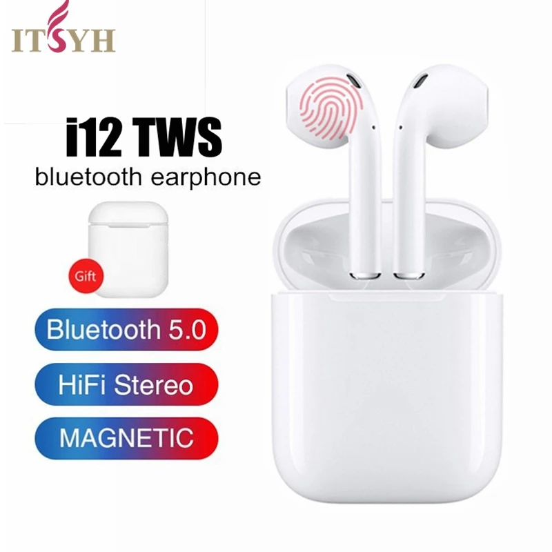 

ITSYH Popular i12 TWS Wireless Earphone Twin Earbud BT 5.0 Portable With Charging Box mini tws bluetooth 5.0 wireless earbuds