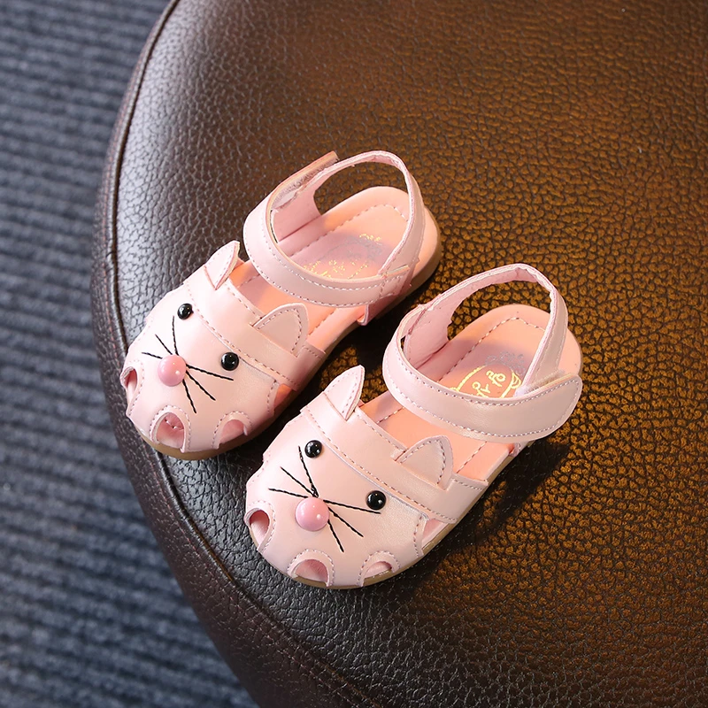 Niñas sandalias 2018 nuevo diseño verano lindo gato moda niñas zapatos princesa chicas sandalias de los zapatos del niño 21 30| Sandalias| - AliExpress