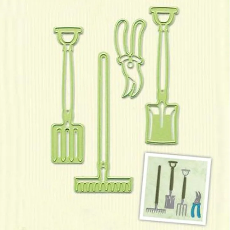 

Swovo 4pc Garden Tool Set Metal Cutting Dies Stencils DIY Scrapbooking Embossing Paper Cards Die Cuts Photo Album Make Craft