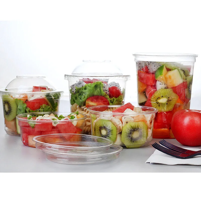 100pcs Disposable Salad Bowl Takeaway Boxes Household Dinner Tool