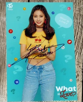 

hand signed TWICE Tzuyu autographed photo what is love 6 inches freeshipping 032018A