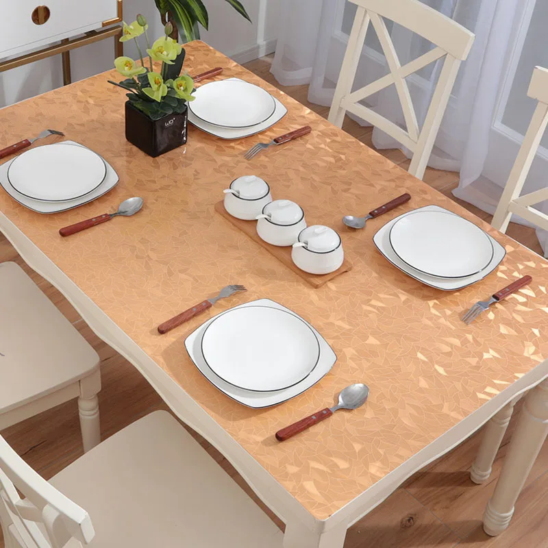 

BALLE Rectangular PVC Tablecloth Waterproof Table Cloth Kitchen Table Cover Plastic Soft Glass Table Cover Flower 1.0 mm