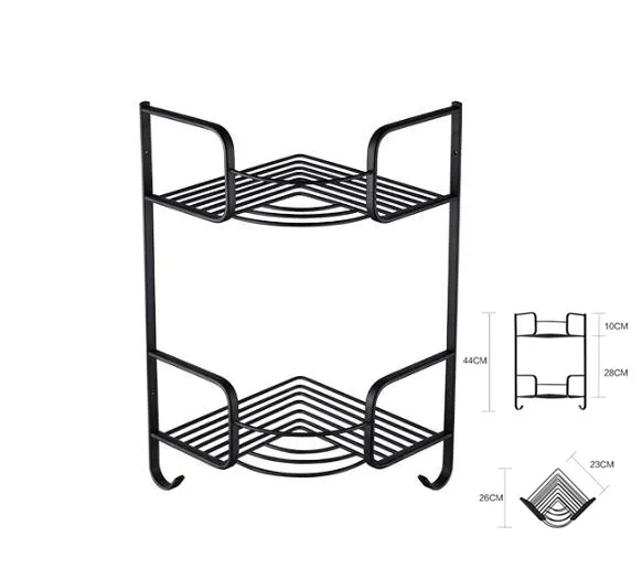 Черная щетка для ванной, набор полотенец, вешалка для полотенец, аксессуары для ванной комнаты, комплект с подвесками, европейская Полка для полотенец, держатель для бумаги для ванной - Цвет: corner shelf
