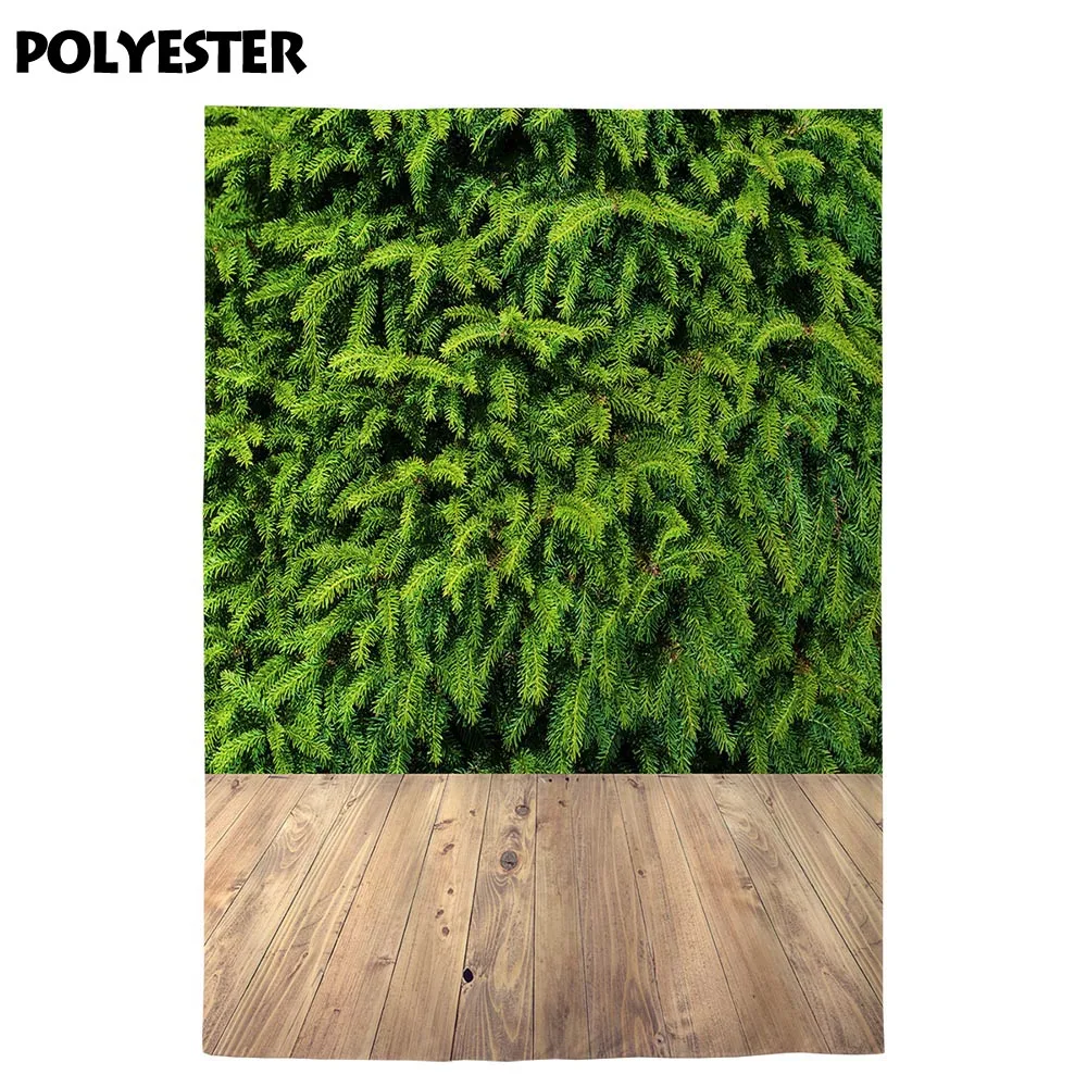 Funnytree Photo background fotografia green screen Pine leaves wood floor nature backdrop christmas photophone studio wallpaper