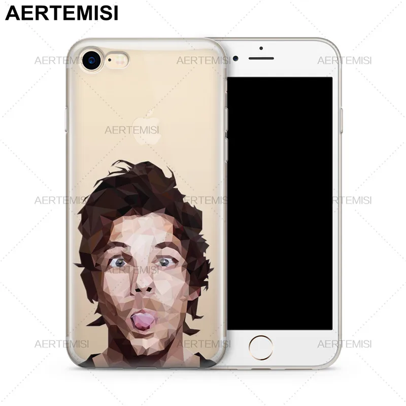 Aertemisi Phone Cases One Direction 1D Louis Tomlinson Clear Soft TPU Case Cover for iPhone 5 5s SE 6 6s 7 8 Plus X