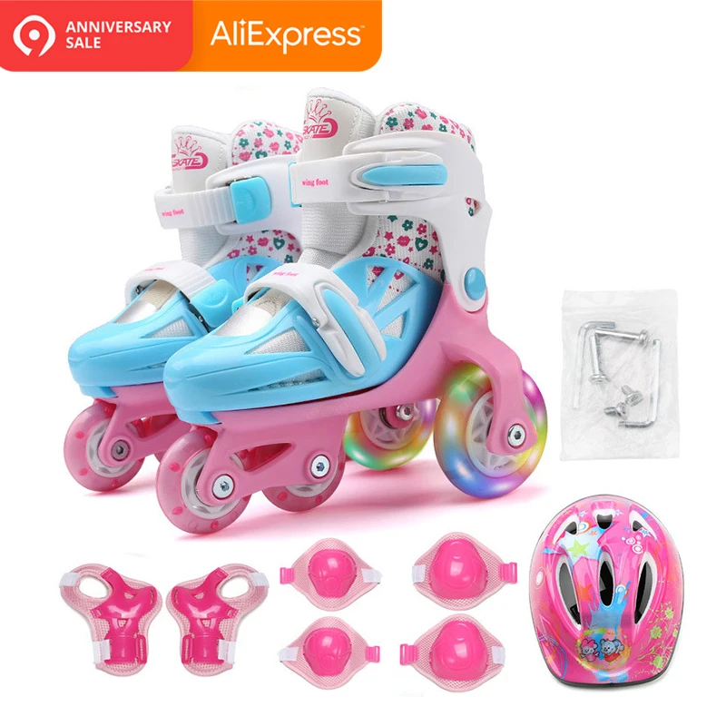 الاطفال الأطفال جميل مستقرة التوازن سباق التعرج مواز وامض الجليد تزلج الأسطوانة UNBreak الأحذية قابل للتعديل قابل للغسل لصبي فتاة
