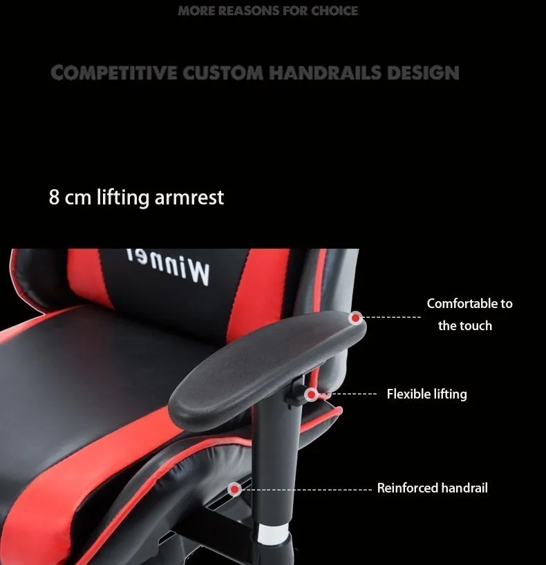 Luxury Quality Jh701 Boss Silla Gamer Live Synthetic Leather Chair Can Lie Ergonomics Wheel Massage Office Furniture Nylon Feet