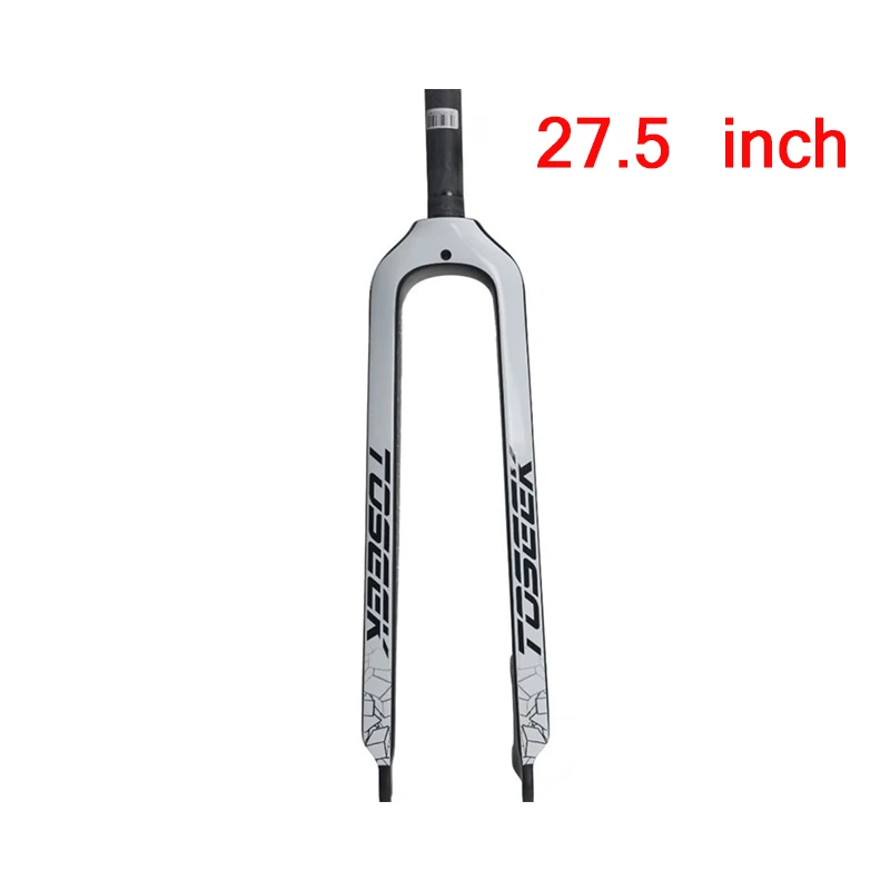 White-27.5er TOSEEK 26/27. 5/2" Карбоновая вилка для велосипеда, вилки для велосипеда, жесткие прямые дисковые тормоза, MTB велосипед 1-1/8" Вилка разных цветов, сверхлегкие вилки - Цвет: White-27.5er