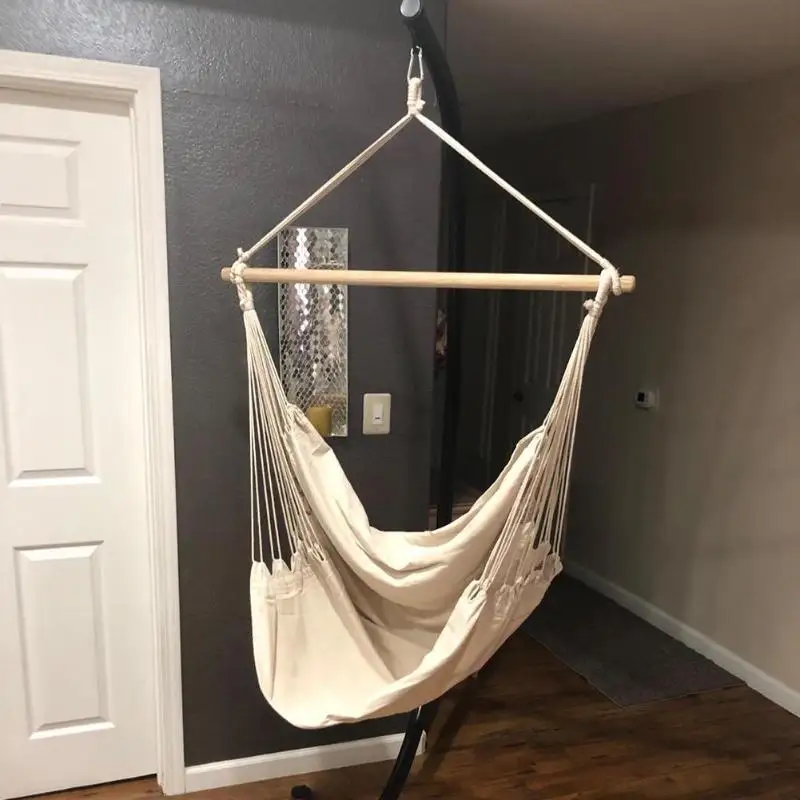 Travel Hanging Hammock Garden Dormitory Bedroom Hanging Chair For Child Adult Swinging Single Chair Home Bed No Wood Stick