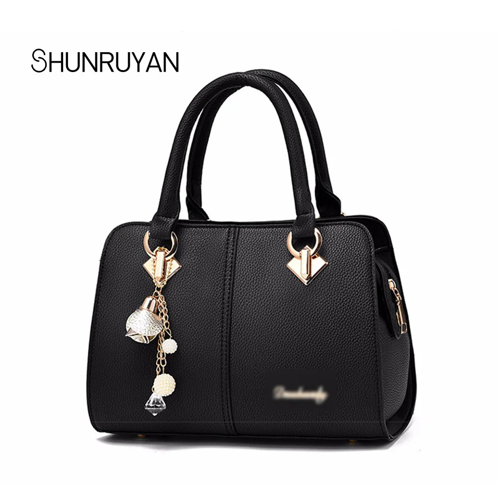 

SHUNRUYAN Fashion Women Handbags Top-Handle Shoulder Bags PU Leather Female Casual Totes PU Leather Shopping Bag