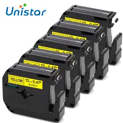 Unistar 5 шт. МК 631 Label Printer Ленты Совместимость для Brother P-touch ленты м ленты M-K631 черный на желтый 12 мм
