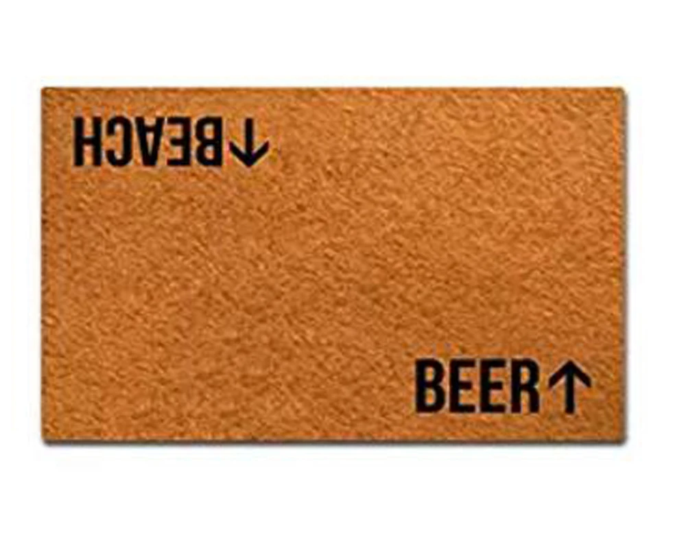 Beach Beer Doormat Non Slip Machine Washable Outdoor Indoor Entrance Doormat Bathroom Kitchen