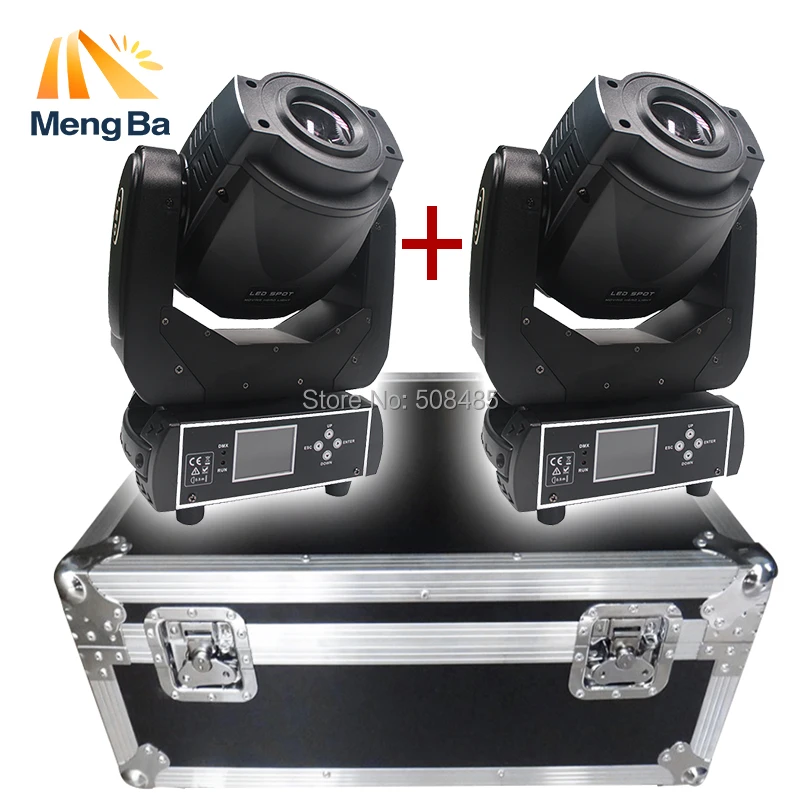 

Flight case with 2pcs 90W Gobo LED Moving Head Light 3 Face Prism DMX512 LCD Display DJ spot light for Stage Disco club Party