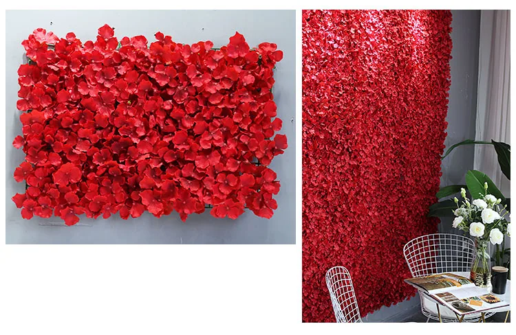 40x60 см искусственное панно Цветы свадебное украшение фон шампанское Шелковые Розы Искусственные цветы Гортензия стена фон