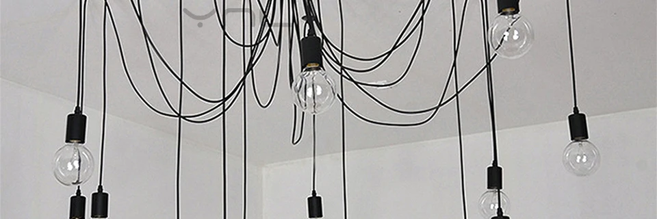 YNL светодиодный ламповый шнур Эдисона, подвесные светильники E27, черные потолочные светильники, современный Лофт, Ретро Стиль, DIY Металлические винтажные лампы, внутреннее освещение