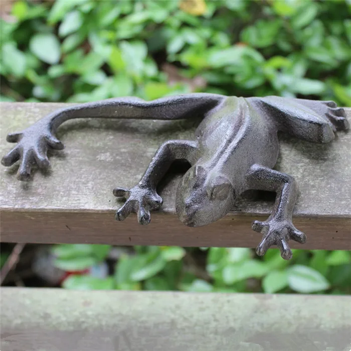 3 Country Cast Iron Frog Metal Frogs Brown Garden Outside Yard Lawn