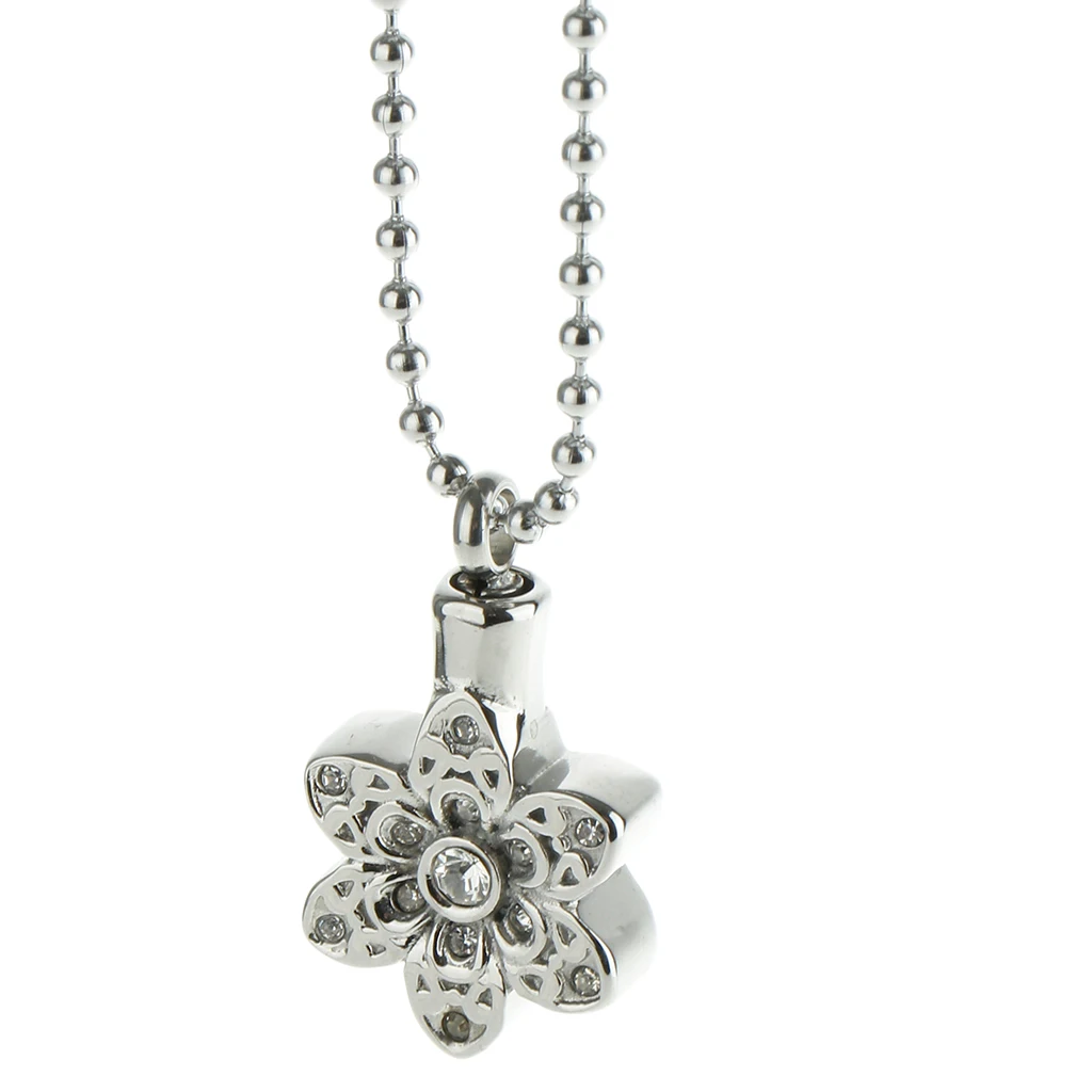 America Style Urn Ashes Locket Pendant Charm Necklace 316L Stainless Steel Tone Allergy-Free Durable Adjustable Necklace