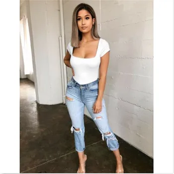 

Summer Women's Sexy Slim Fit Comfortable Jumpsuit Ladies Evening Party Playsuit S-XL Rompers Womens Jumpsuit Short Sleeve O-neck