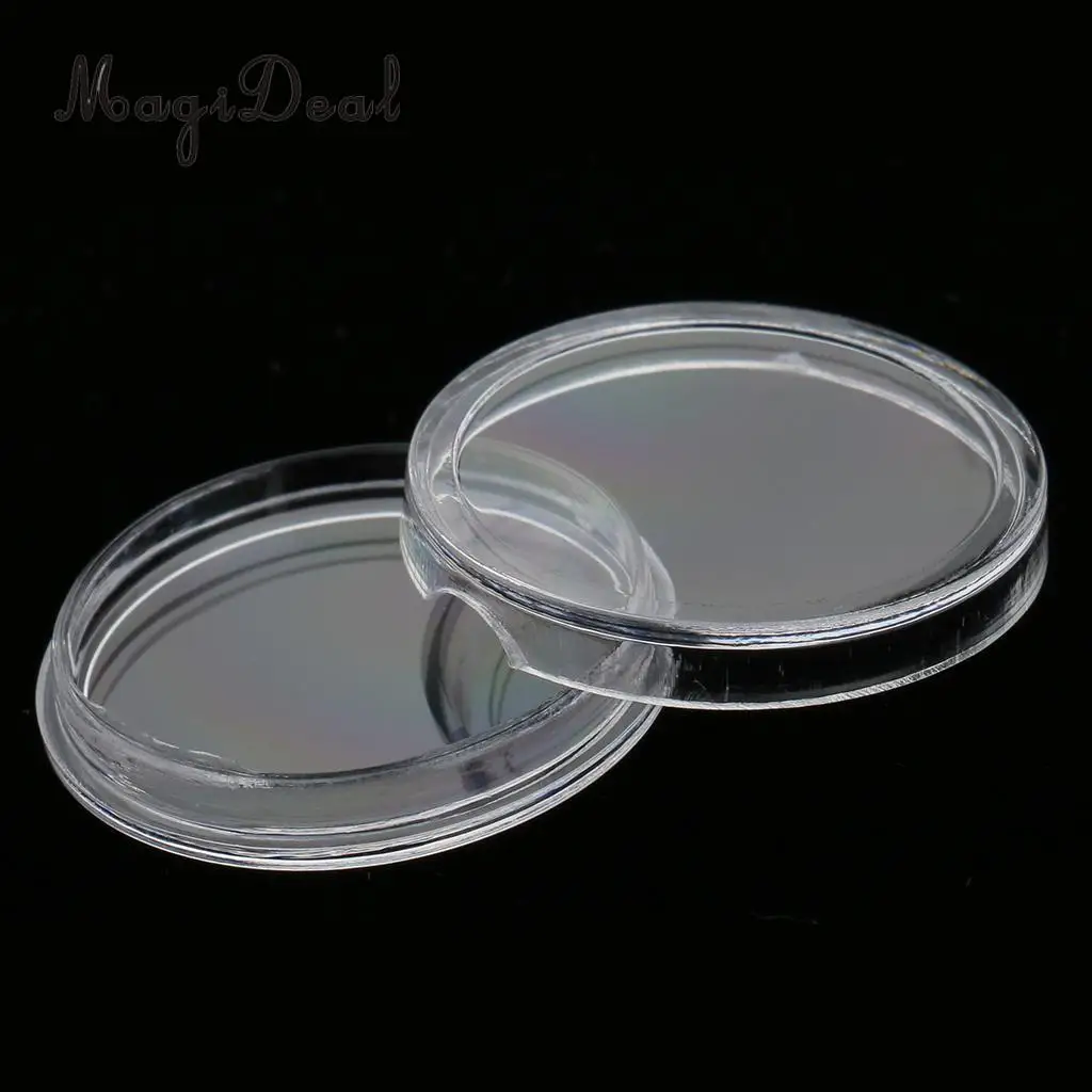 300pcs Clear Round Coin Capsule Container Storage Holder Case 19/22/28mm