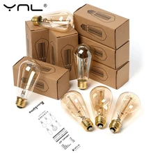 Retro Luz de Edison bombilla E27 220V 40W A19 A60 ST64 T10 T45 T185 G80 G95 filamento Vintage ampolla bombilla incandescente lámpara de Edison