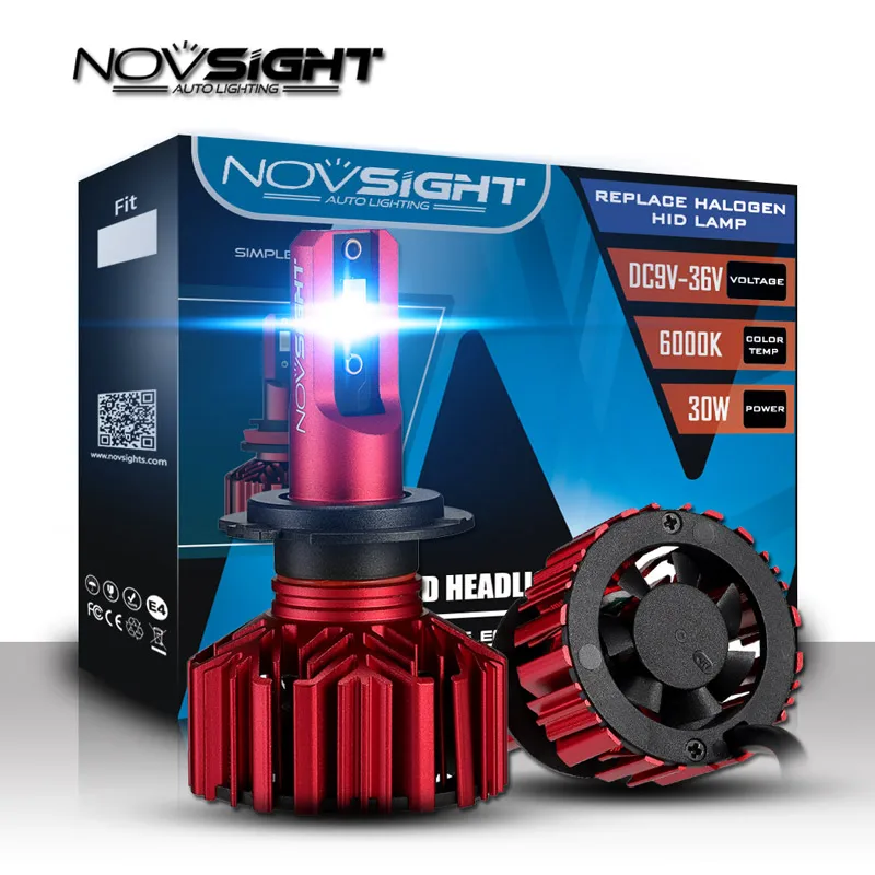 Суперяркая автомобильная лампа NOVSIGHT H7 H11 светодиодный автомобильный фонарь 9005 9006
