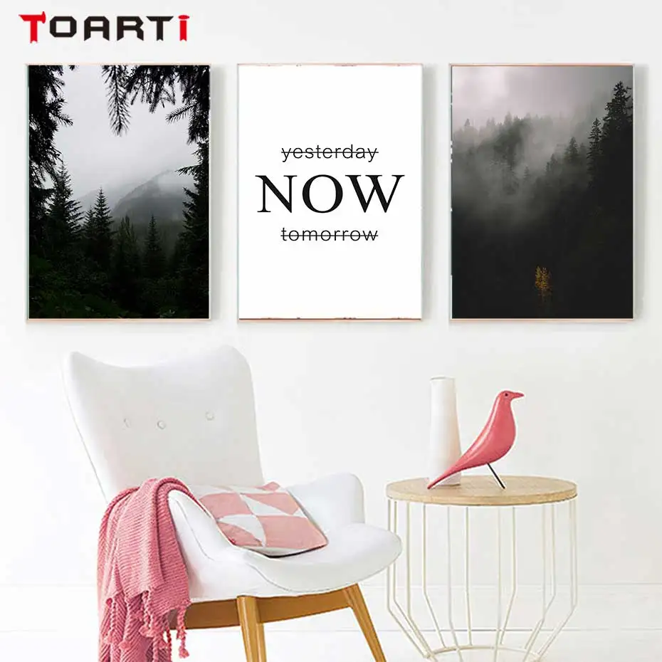 Nordic Poster Modern Wall Art Canvas Painting Mountain Pictures On The Wall  Life Quotes Living Room Bedroom Home Decor Artwork (2)