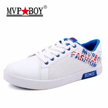 MVP BOY Marke 2017 Sommer Atmungsaktive Schuhe Hochwertigen Männer Freizeitschuhe Klassische Feste Weiße Schuhe Männer Leder Freizeitschuhe