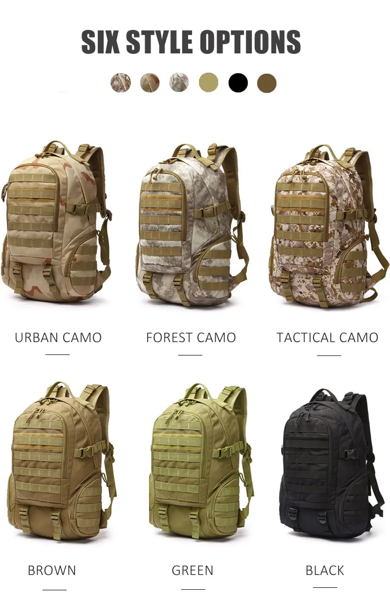 Mochila do Exército à Prova Água ao ar Bolsa de Pesca para Mulheres Bolsa de Esportes Molle Quente Tático Militar Dwaterproof Livre Caça Acampamento Multifunções 13 Esporte e Lazer