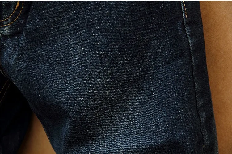 Осенние мужские прямые узкие джинсы плюс размер Ретро Винтаж Черный Отделка Качество Бизнес повседневные мужские длинные штаны