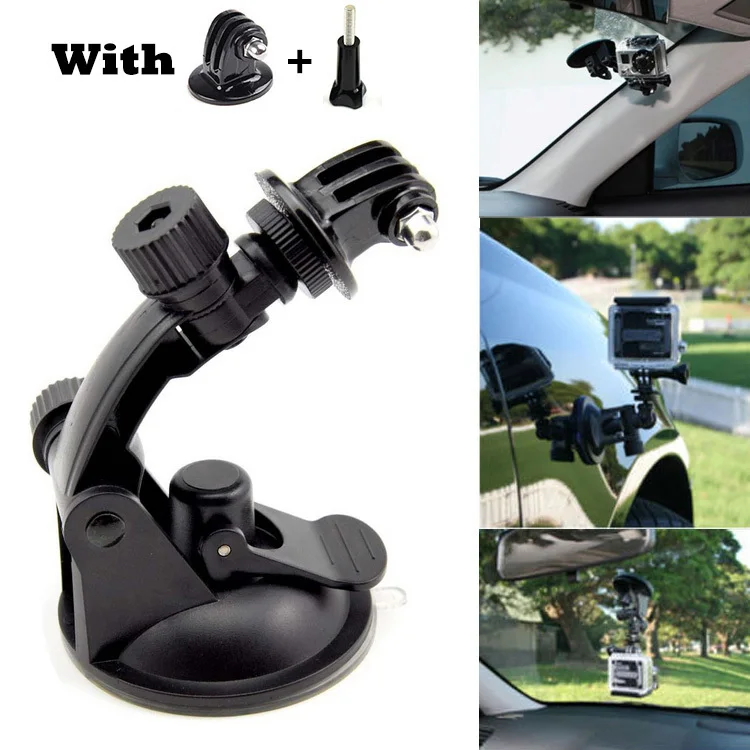 

go pro Car Suction Cup Mount Holder Tripod Mount Adapter For Gopro Hero 4 3+ 3 sjcam sj4000 aluminum xiai yi Accessories