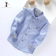 Kung Fu Ant/ новое поступление, школьные рубашки с длинными рукавами для мальчиков, однотонные хлопковые блузки с отложным воротником, 3003