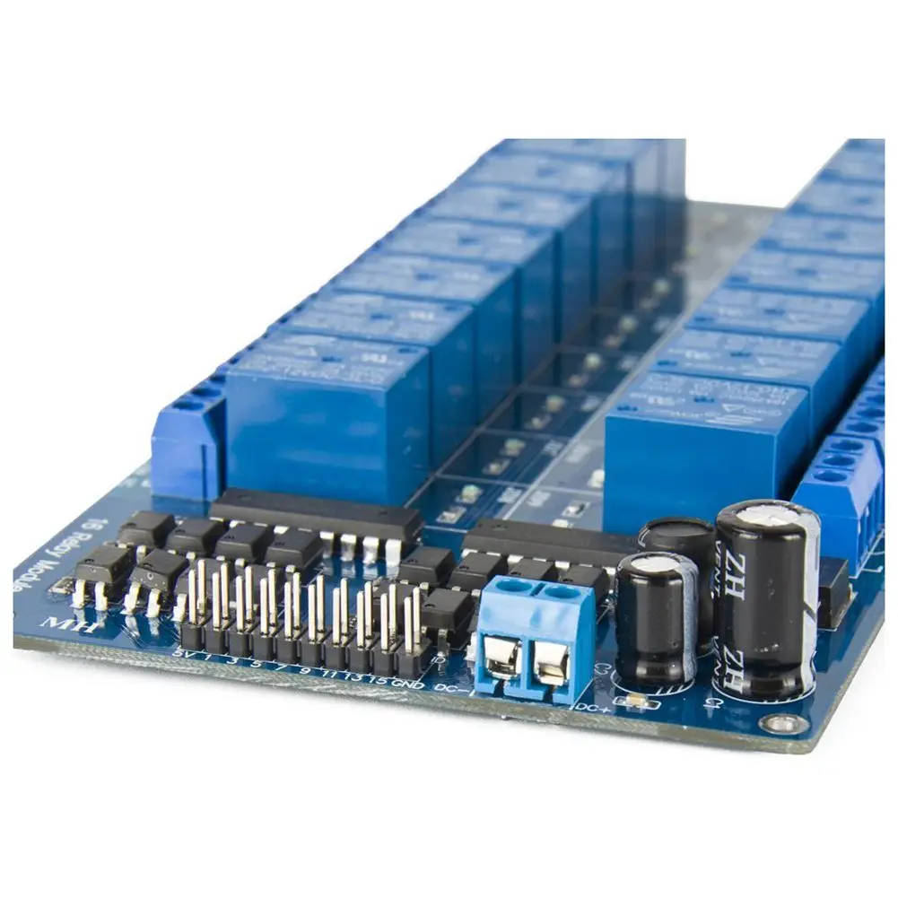 12V 16 Channel Relay Module Board With Optocoupler Protection LM2576 Power PIC AVR MCU DSP ARM