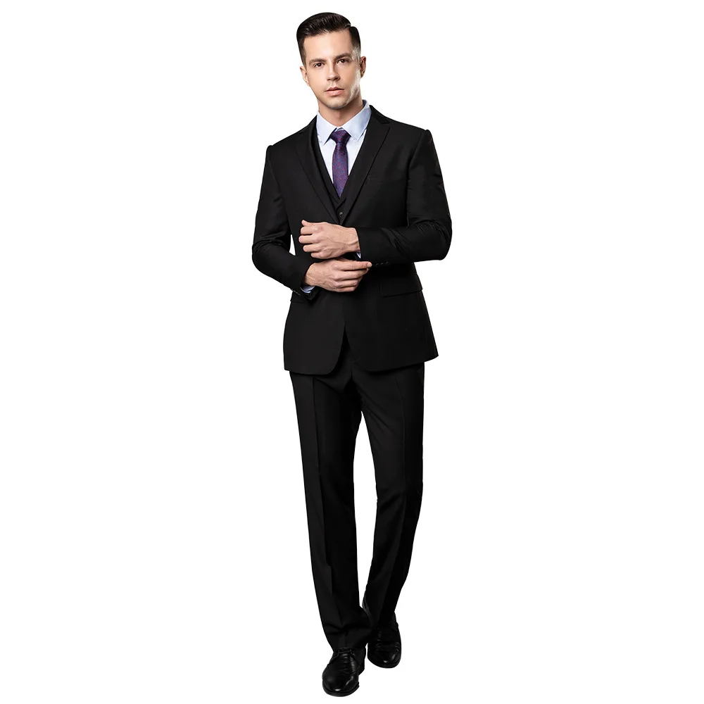 

Jacket Pant Vest Men 3 Pieces Slim Fit Casual Tuxedo Suit / Male Suits Set Wedding Groom Dress business Blazers Trousers