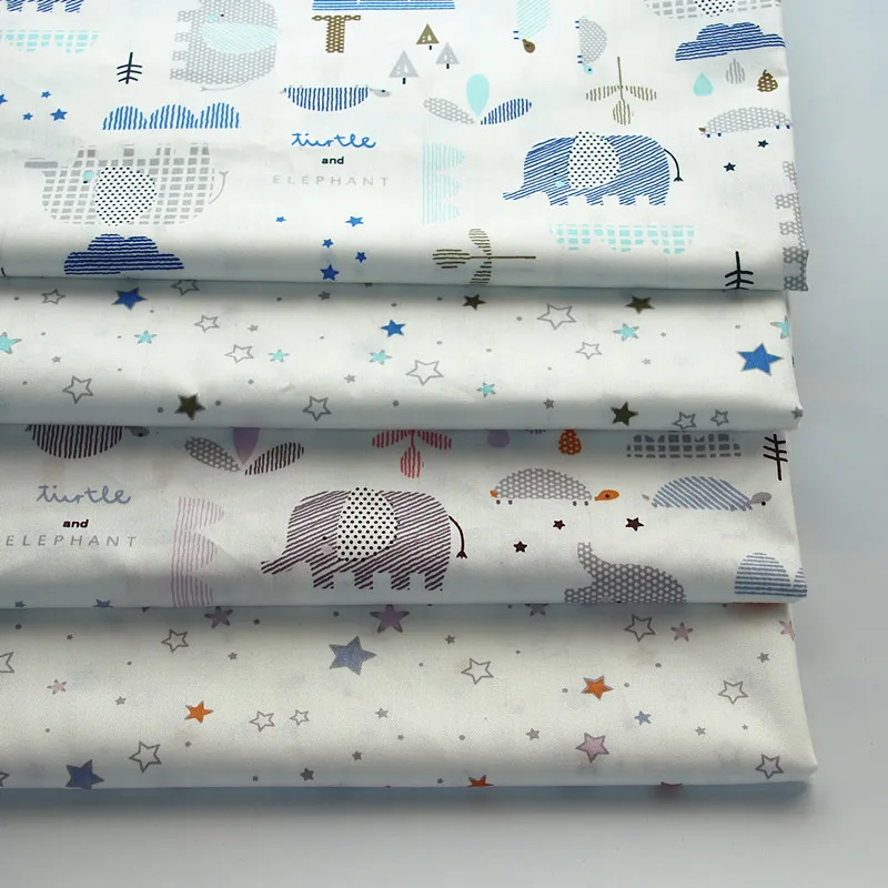 

New Arrival Printed Elephant 100% Cotton Twill Fabric Baby Quilting by meter for DIY Sewing Patchwork fabric sheet fabric