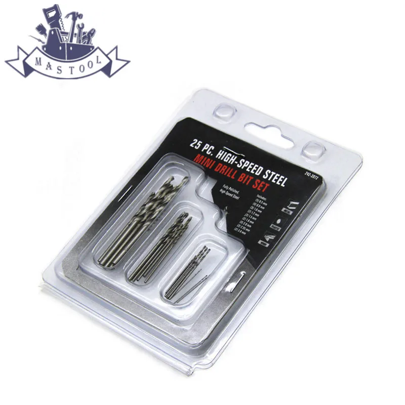 25 Pieces Micro Drill Bits Set 0.5mm3mm for PCB Crafts& Jewelry Metal