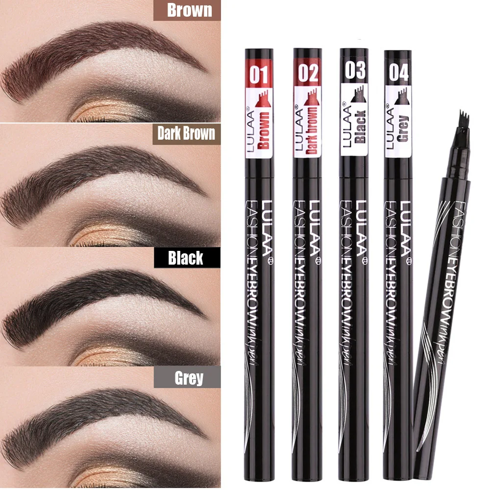 

4 Head Eyebrow Marker Pencil Microblading EyeBrow Thin Pen Painless Liquid Eyebrows Shades Makeup Sourcile Eyebrow Tattoo Pencil