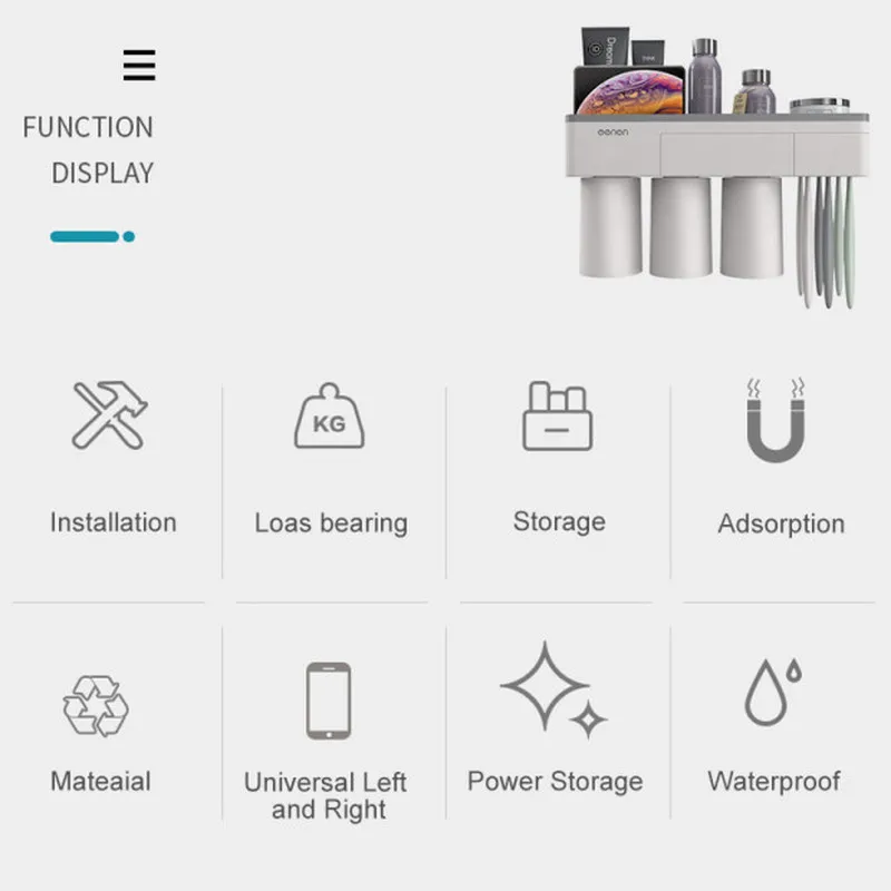 Креативный автоматический диспенсер для зубной пасты, подставка для зубных щеток, набор настенных стеллажей, Семейные Аксессуары для ванной комнаты, бытовые