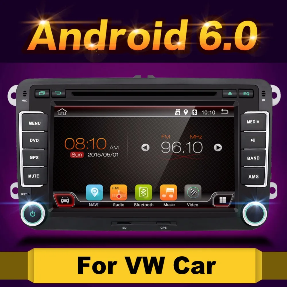 Android 6 0 7 2din font b Car b font DVD for VW POLO GOLF 5