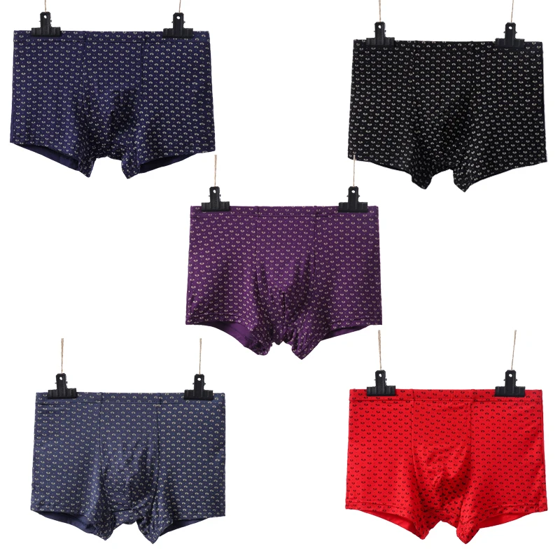 

5pcs/lot Print Boxer Shorts For Men Underwear Breathable Panties Soft Modal Plus Size Boxers Male Underpants 7XL