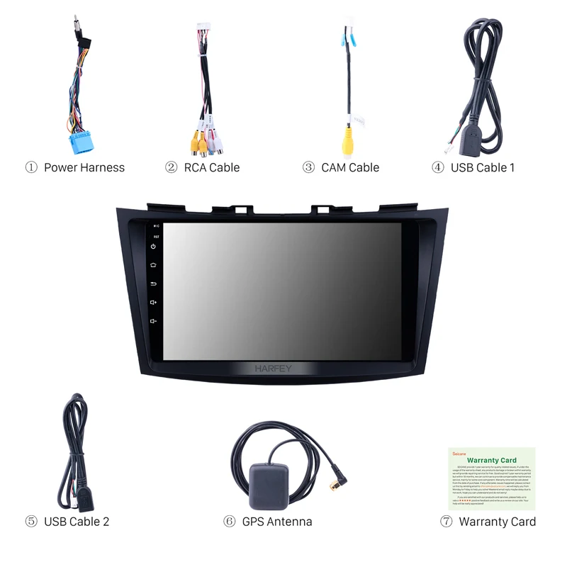 Top Harfey 9 inch Android 8.1 for SUZUKI SWIFT 2011-2013 Auto Radio GPS Navigation Audio system Bluetooth Music USB WIFI DVR 4