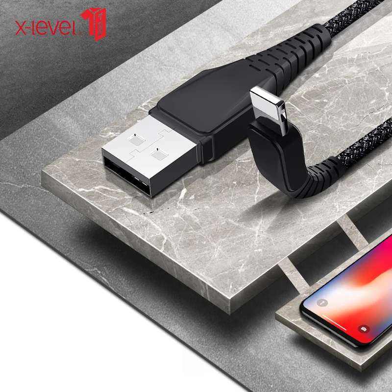 

X-Level USB Cable For iPhone XS Max XR X 8 7 6 6S Plus Nylon Braided Wire Fast Charging Data Charger For Apple Lightning Cable