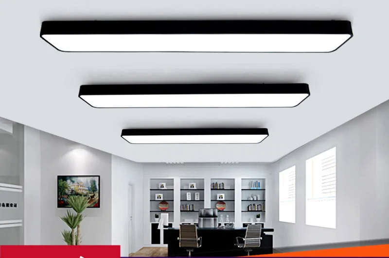 lampara de arana de oficina led tira larga tira simple moderna rectangular t5 lampara de linea colgante lamparas de techo largas lampara led