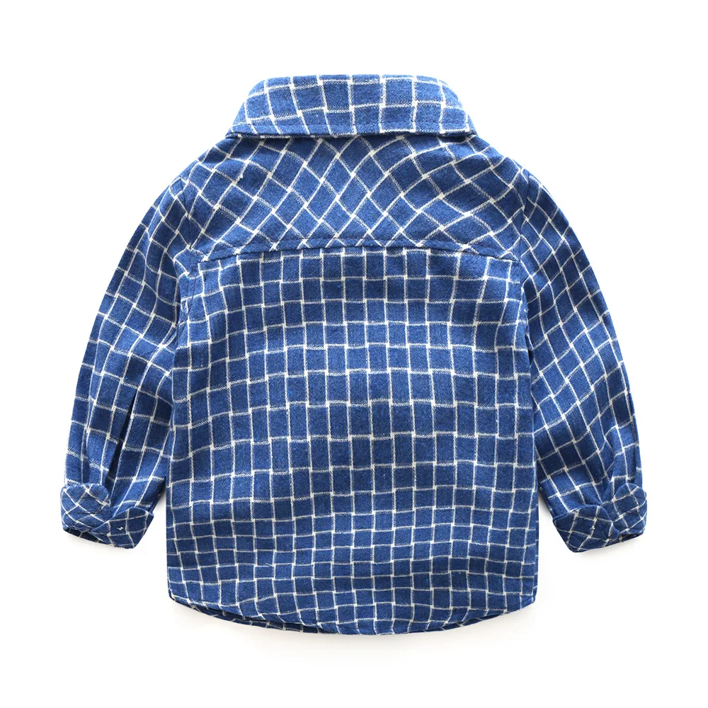Kimocat/Новая клетчатая рубашка для маленьких мальчиков, Детская осенняя Стильная хлопковая рубашка с длинными рукавами осенняя одежда для малышей